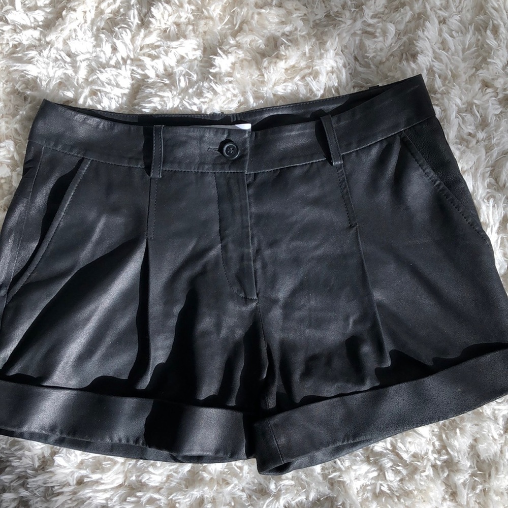 Leather shorts
